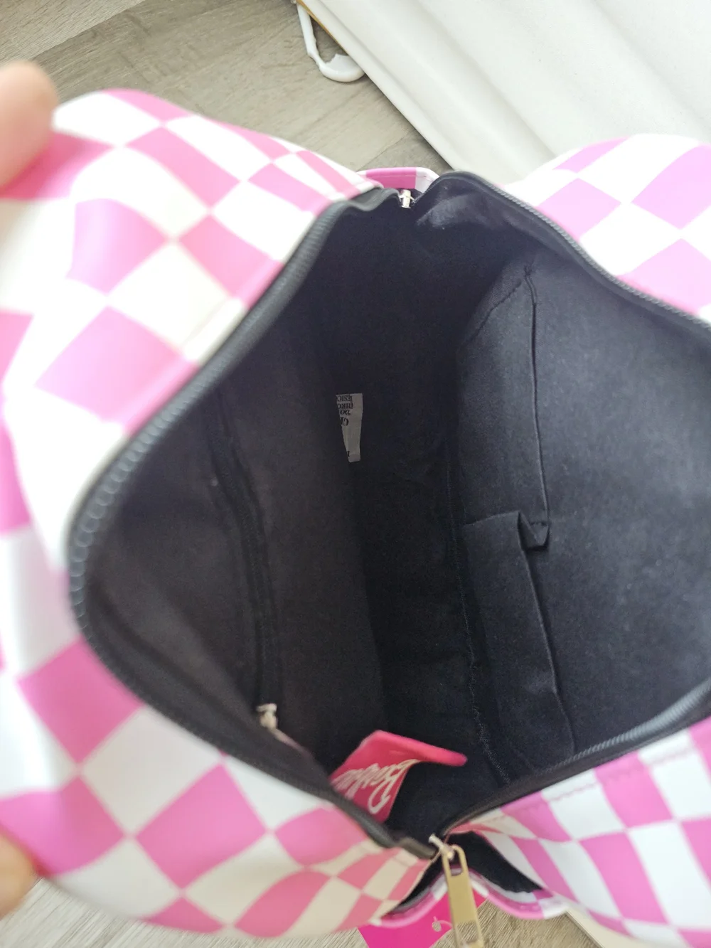 NWT Barbie Pink Checkered Retro Cassette Tape Mini Backpack